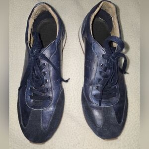 Banana Republic Navy Blue Leather Suede Sneakers Men's Size 10.5M